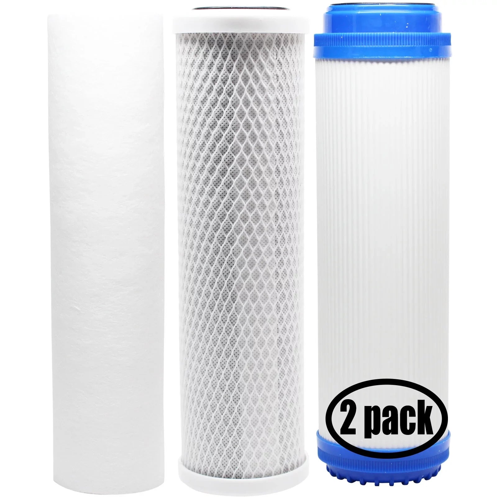 2-Pack Replacement for Filter Kit for Pentek 158603 RO Sizeystem - Includes Carbon Block Filter, PP Sizeediment Filter & GAC Filter - Denali Pure Brand
