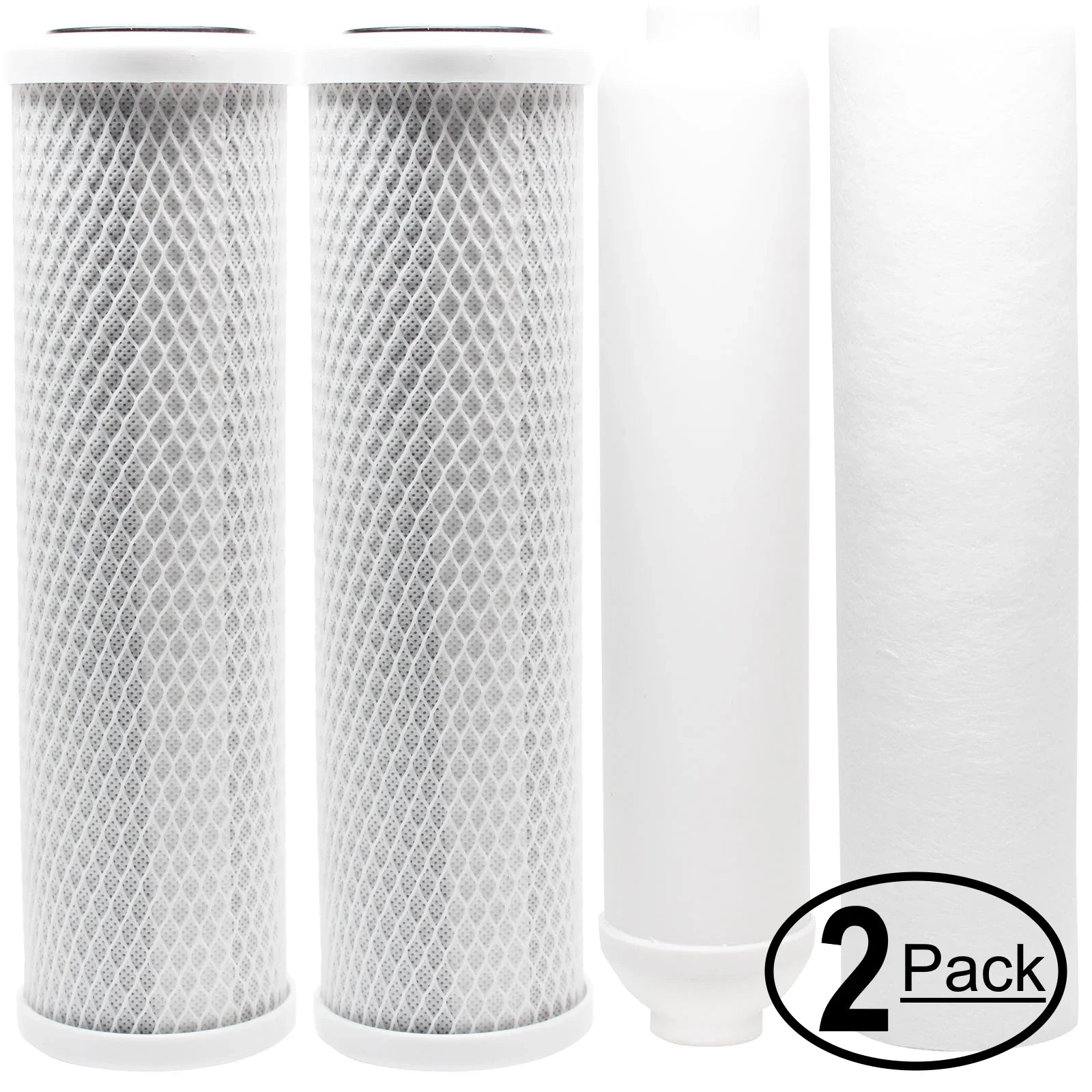 2-Pack Replacement for Filter Kit for APEC RO-90 RO Sizeystem - Includes Carbon Block Filters, PP Sizeediment Filter & Inline Filter Cartridge - Denali Pure Brand