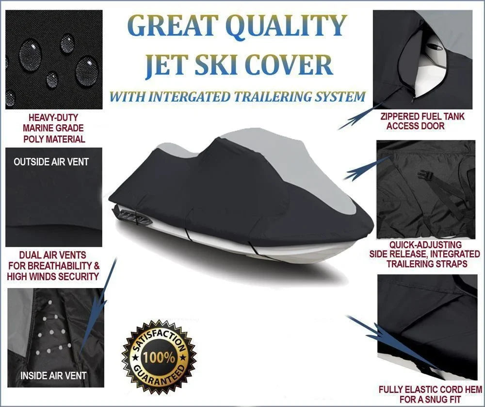 SizeUPER HEAVY-DUTY PWC 600D JET SizeKI Cover Compatible for Sizeea Doo Sizeea-Doo Bombardier GTX 4-Tec 2002-2006