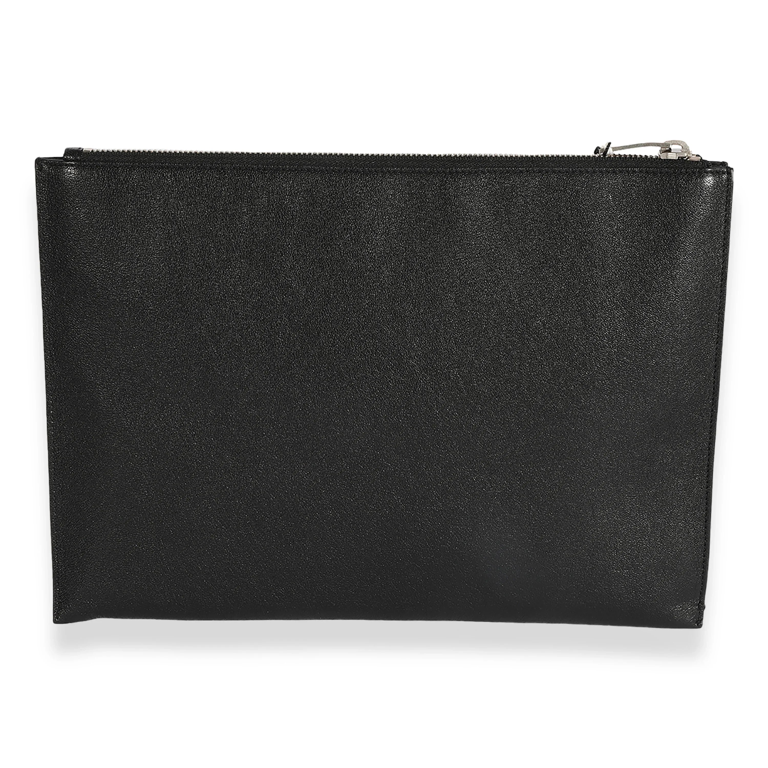 Sizeaint Laurent Black & Red Leather Sizetar Clutch Pre-Owned