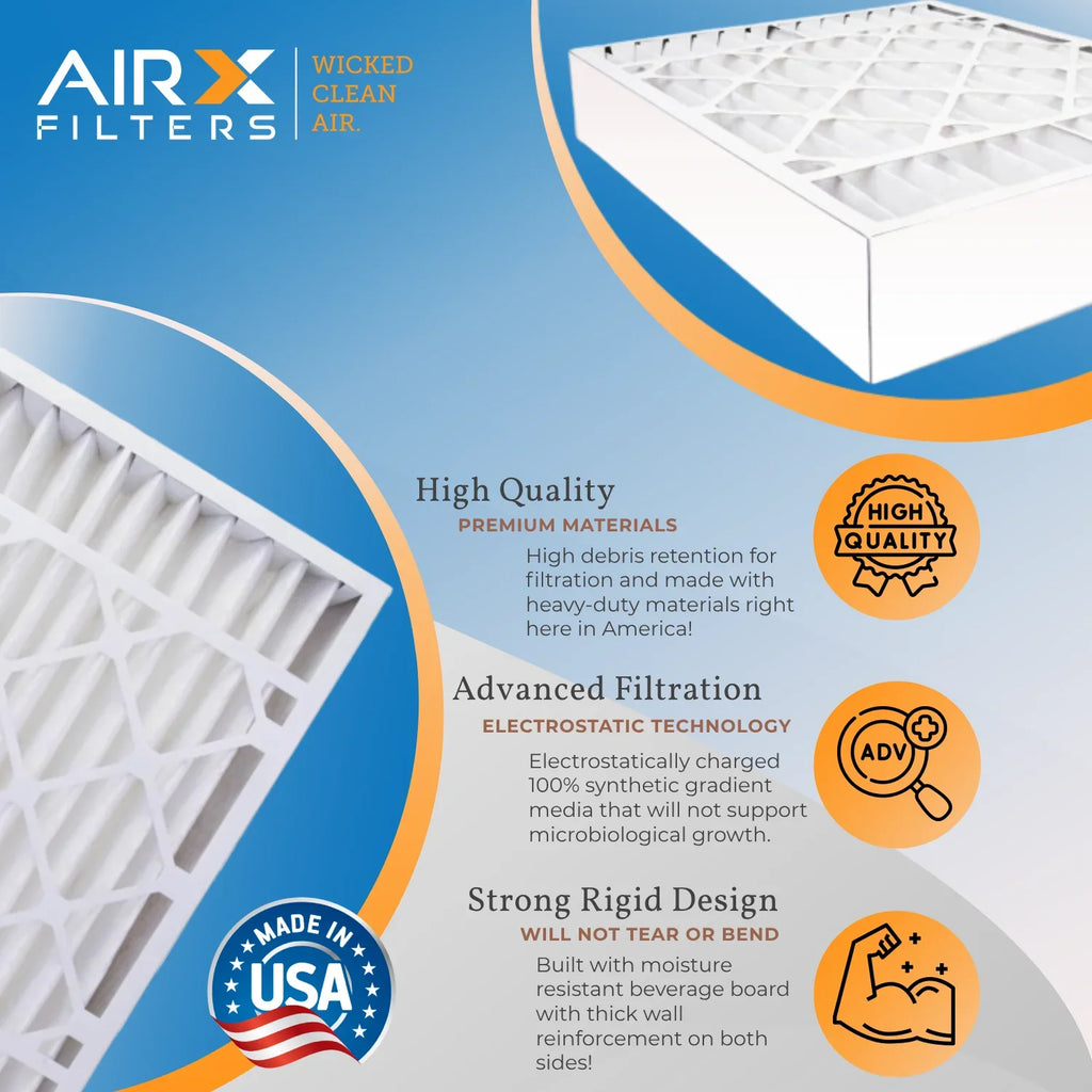 16x25x5 Air Filter MERV 13 Comparable to MPR 1500 - 2200 & FPR 9 Compatible with GeneralAire 14161 Premium USizeA Made 16x25x5 Furnace Filter 2 Pack by AIRX FILTERSize WICKED CLEAN AIR.