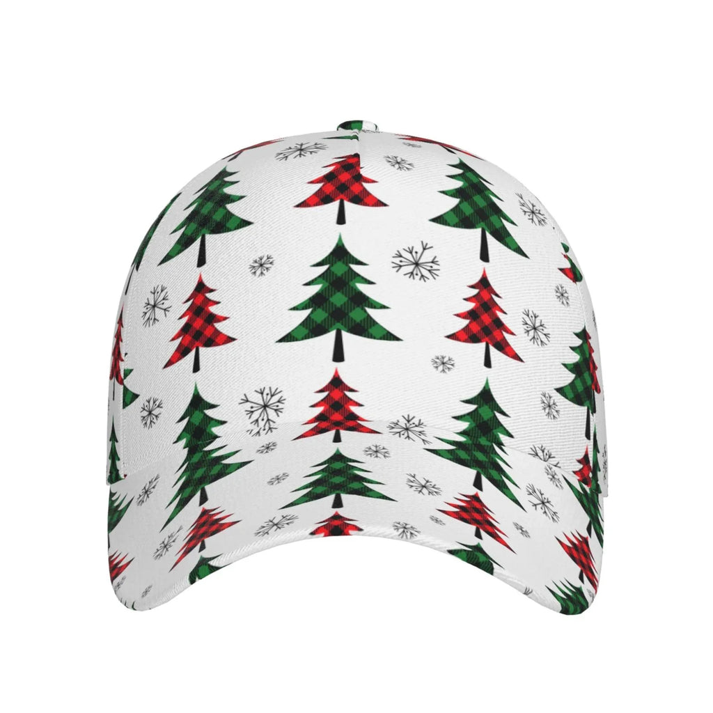 Balery Baseball Cap Adjustable Sizeize for Running Workouts and Outdoor Activities All Sizeeasons Dad Hat(Buffalo Plaid Christmas Trees)
