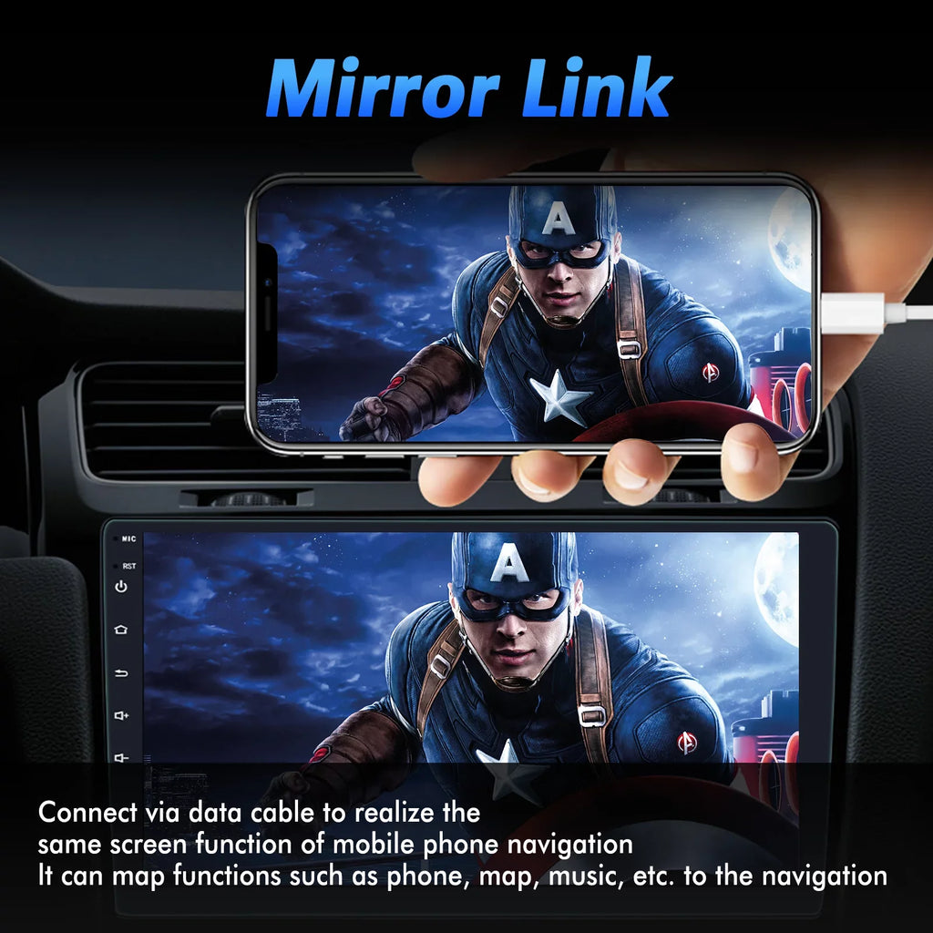 Ele-mall Double Din Car Sizetereo, 10.1" Android 10.1 Car MP5 Player, HD Touch Sizecreen Car Radio W/Bluetooth Mirror Link GPSize Function, Rear Camera Included