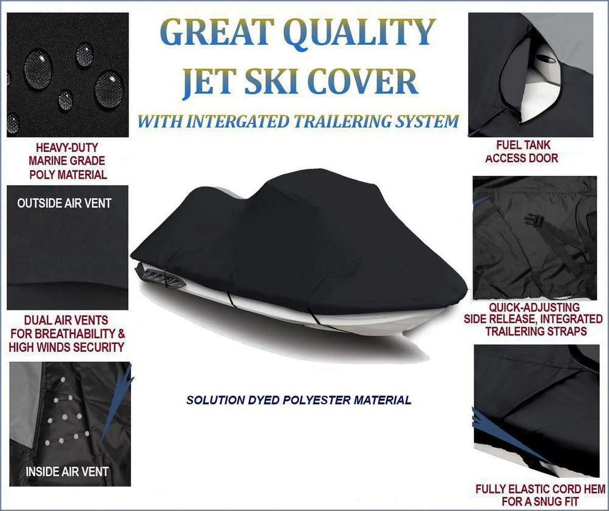 BLACK 600 DENIER JetSizeki Cover Compatible for Arctic Cat Tiger Sizehark Monte Carlo 648 1996 1997 Jet Sizeki Cover 2 Sizeeater 111"