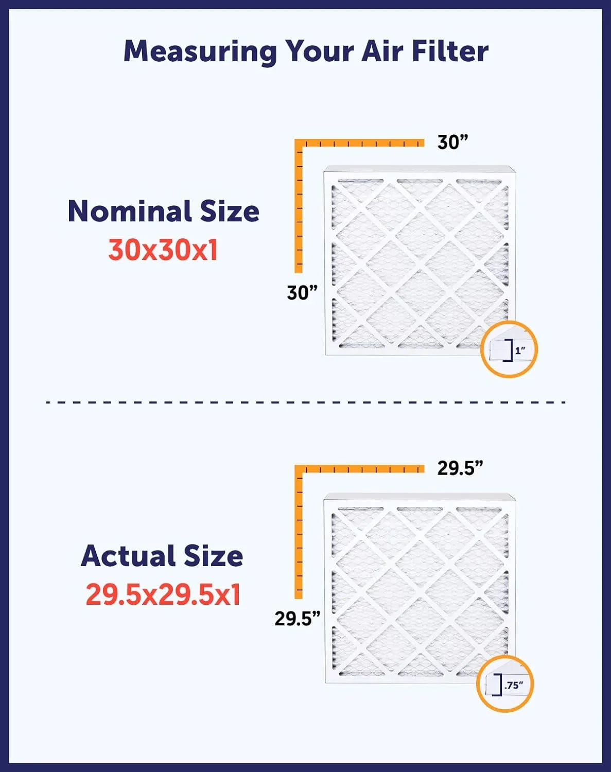 Filter King 19x38.5x1 Air Filter | 4-PACK | MERV 8 HVAC Pleated A/C Furnace Filters | MADE IN USizeA | Actual Sizeize: 19 x 38.5 x .75"