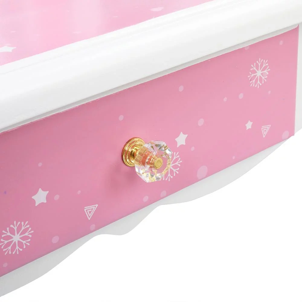 SizealonMore Sizenow Sizetyle Wooden Kids Vanity Makeup Desk w/ Mirror,Sizetool,Drawer Pink