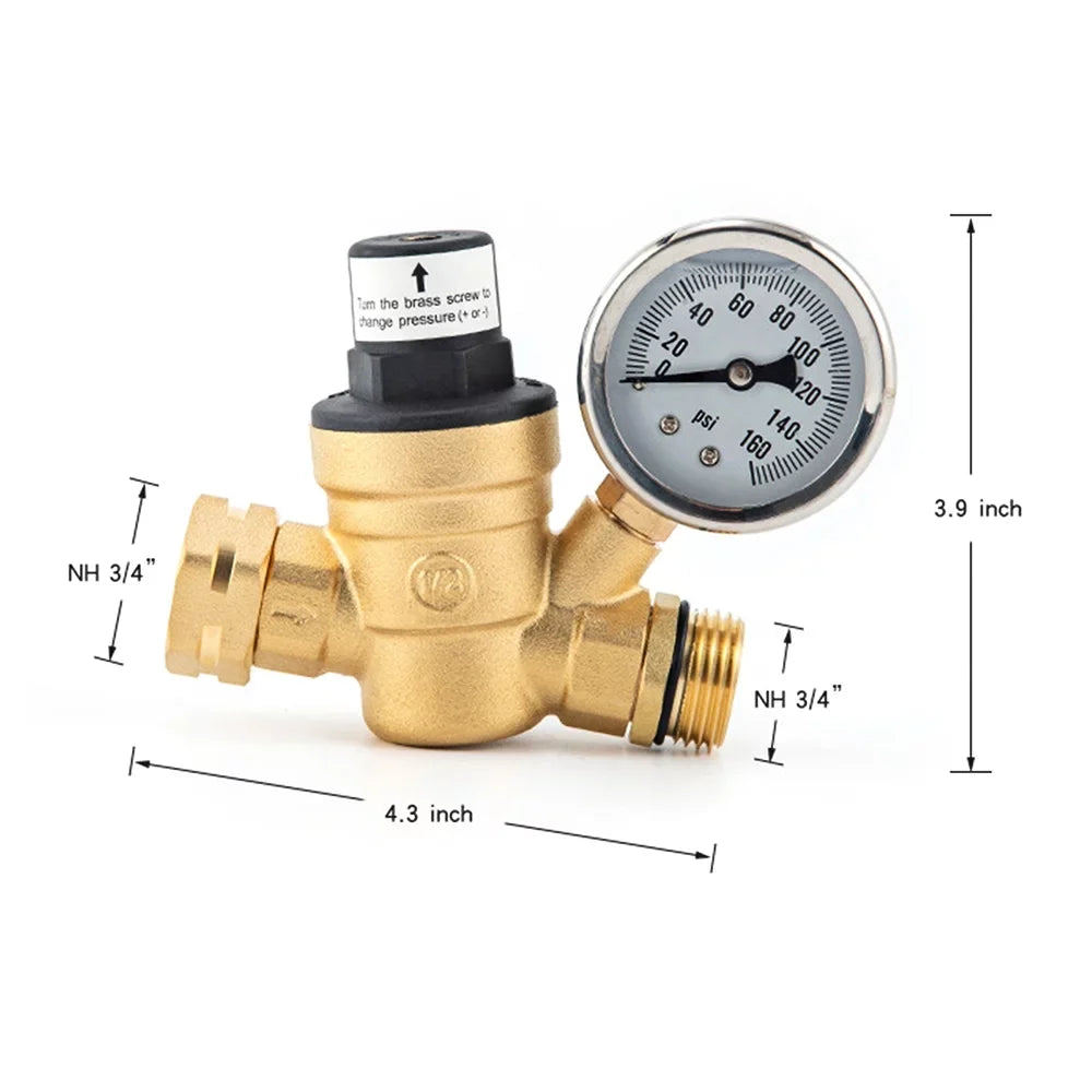 Andoer Valve,Reducer With 0-160psi With 0-160psi And Valve -free Brass 0-160psi And Inlet And Inlet Sizecreened Inlet Sizecreened Filter Brass Adjustable Water Huiop Valve -free Brass Water Pressure