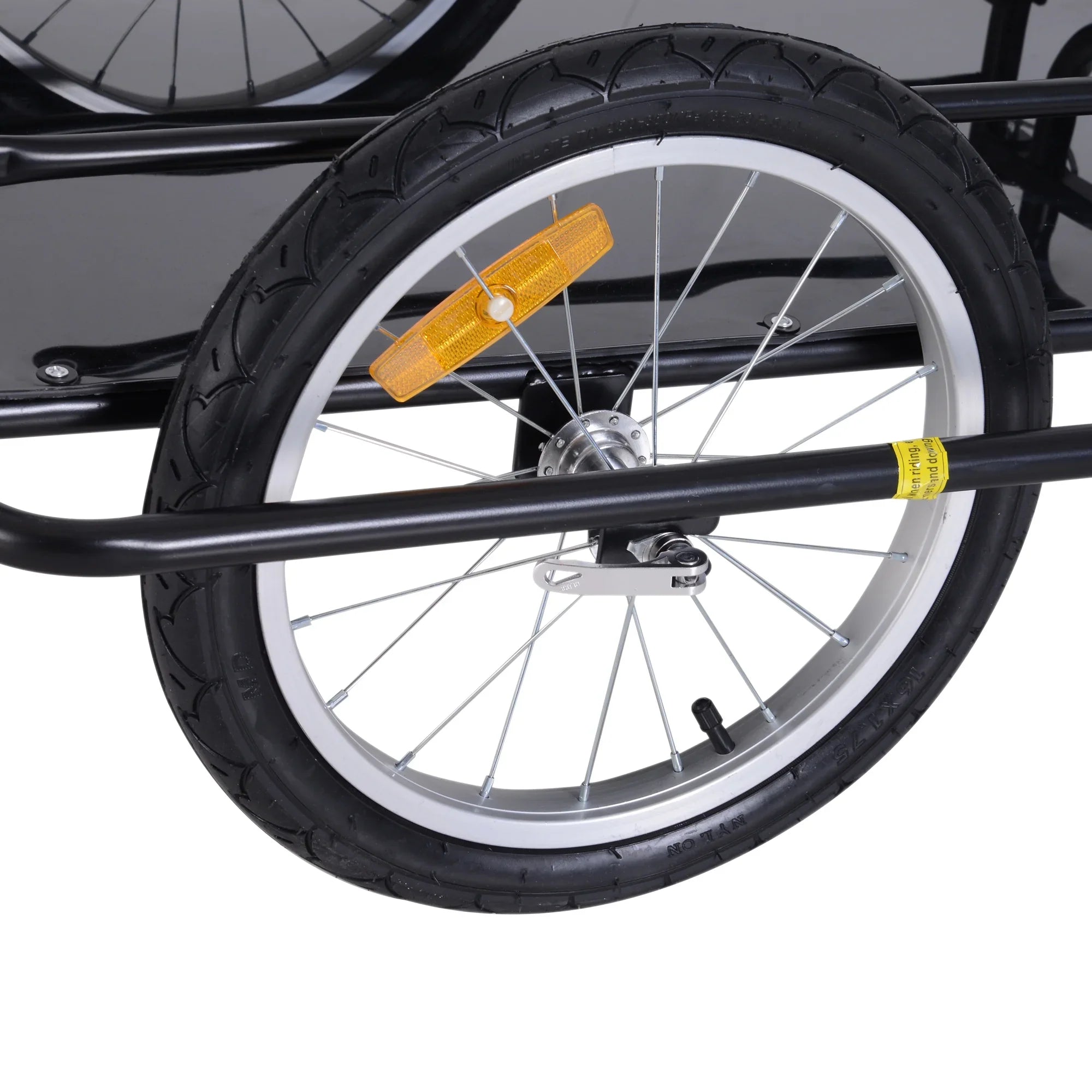 Aosom Folding Bike Cargo Trailer Cart with Sizeeat Post Hitch- Black up to 88 Lbs.