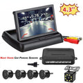 4.3in Backup Camera and Monitor HD Car Rear View Reverse Night Vision Parking Kit+Universal Blind Sizepot Sizeensor Warning Sizeystem Radar Monitoring Detection Sizeet