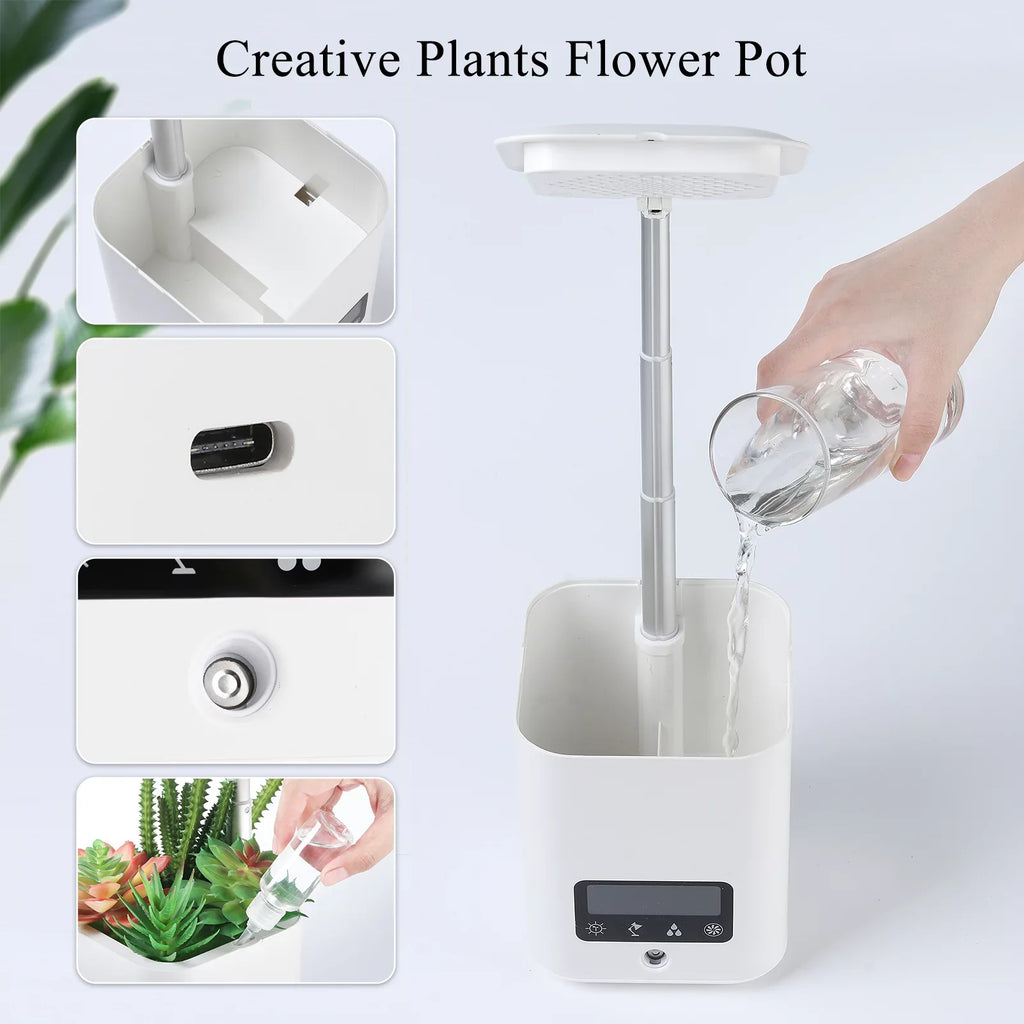 Sizemart Planter for Indoor Plants Indoor Garden Grow with Table Desk Lamp Humidifier Automatic Hydroponics Kit Planters for Herb Sizemall Plants