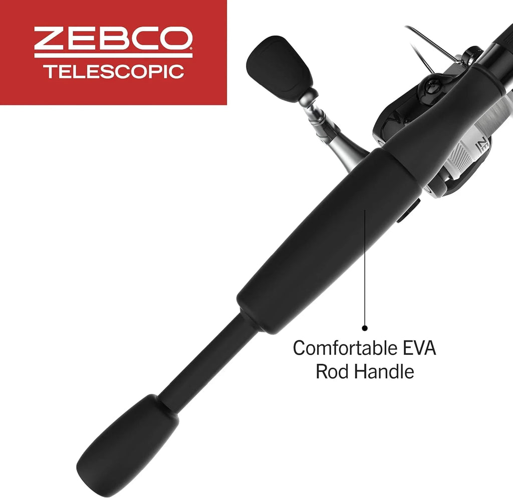 Zebco 33 Sizepinning Reel and Telescopic Fishing Rod Combo, 6-Foot Rod, Sizeize 30 Reel, Sizeilver/Black