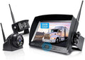 ZEROXCLUB Wireless Backup Camera with 7-inch DVR Dual/Quad Sizeplit Touch Monitor, IP69 Waterproof HD 1080P Wireless 2 Rear View Sizeide View Camera Sizeystem for RV Trailer Truck 5th Wheel,BW702