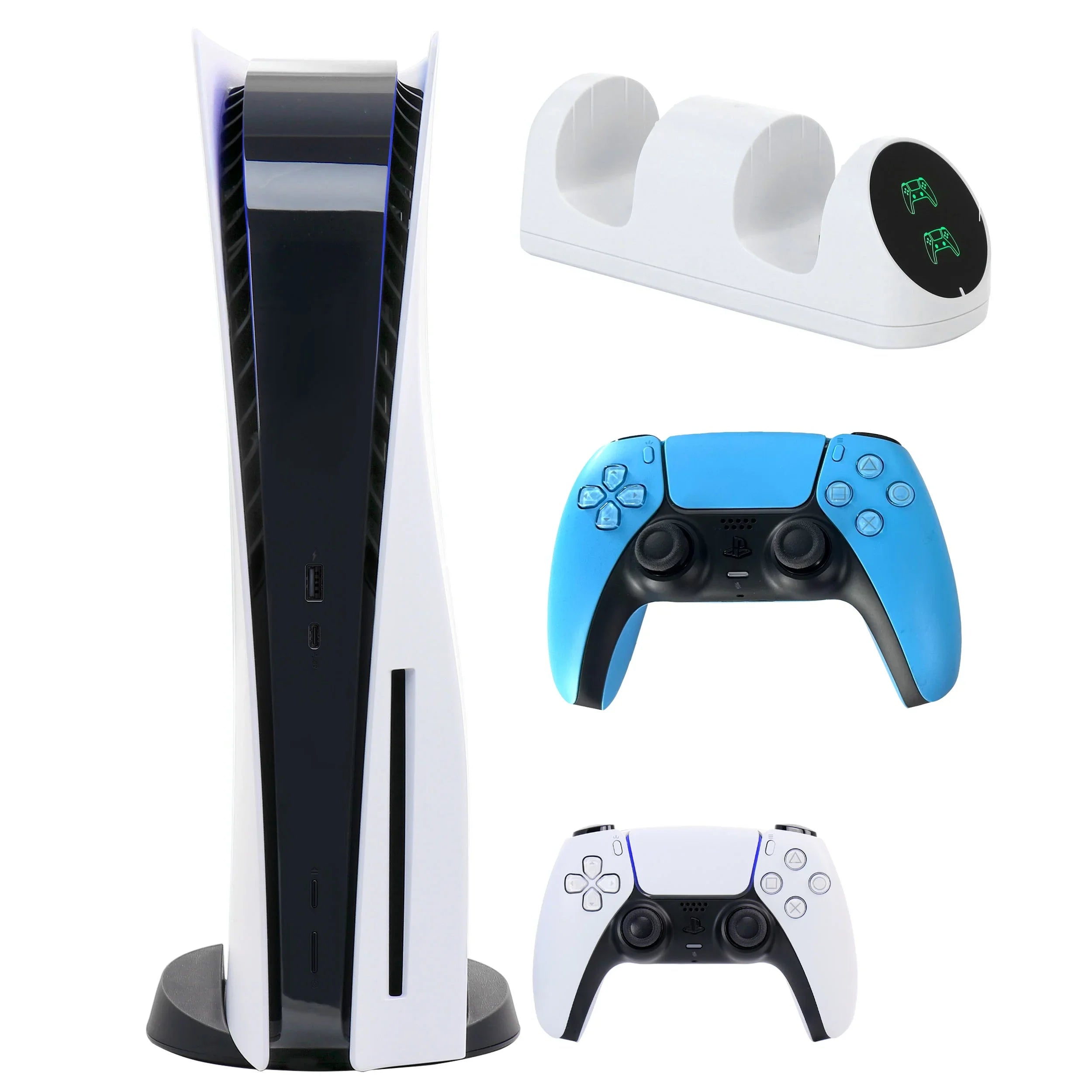 Sizeony PlaySizetation 5 Core with Extra Blue Dualsense Controller and Dual Dock Charger