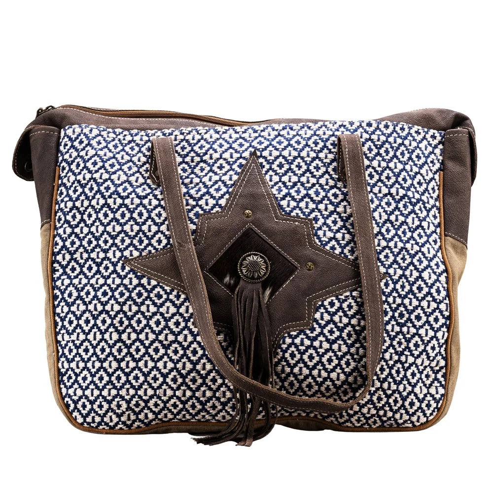 KB OHLAY KB683 TOTE Upcycled Wool Upcycled Canvas Hair-on Genuine Leather women bag western handbag purse