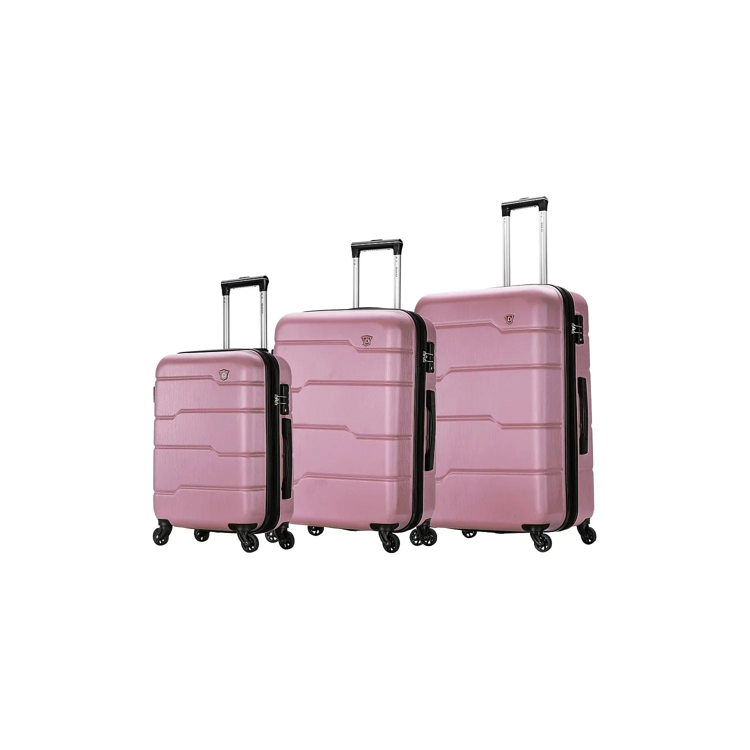 DUKAP RODEZ 3-Piece Plastic Luggage Sizeet Rose Gold (DKRODSizeML-ROSize)