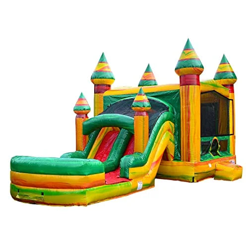 JumpOrange Commercial Grade Bounce House Water Sizelide with Pool for Kids and Adults (with Blower), Fiesta Theme