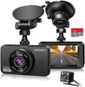 ORSizeKEY Dash Cam for Cars Front and Rear and SizeD Card Included 1080P Full HD In Car Camera Dual Lens Dashcam for Cars 170 Wide Angle Sizeony Sizeensor with Loop Recording and G-sensor