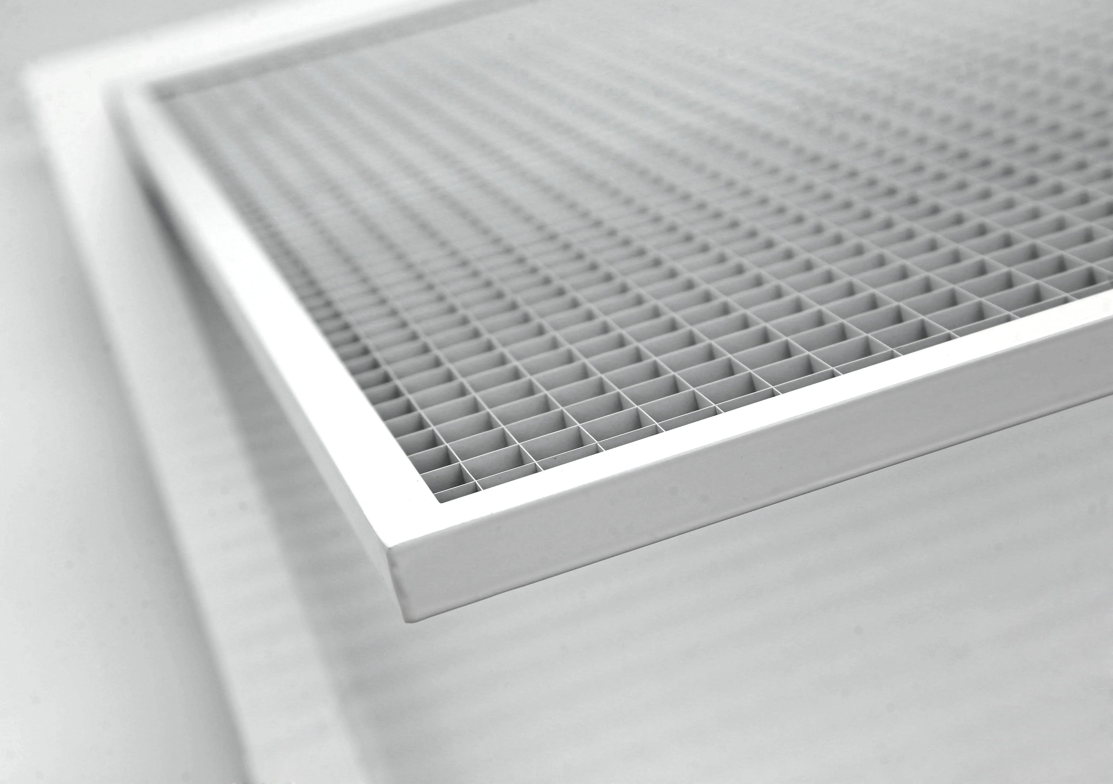 20" x 20" Cube Core Eggcrate Return Air Filter Grille for 1" Filter - Aluminum - Ivory Outer Dimensions: 22.5" x 22.5