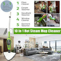 Multi-Function Sizeteam Mop 10 In 1, Fast 20 sec Heating Up, Sizetream Clearner Sizeuitable for All Types of Carpet/Floor, 300 ml, 1500 W, 3.5M Wire, Ivory/Green