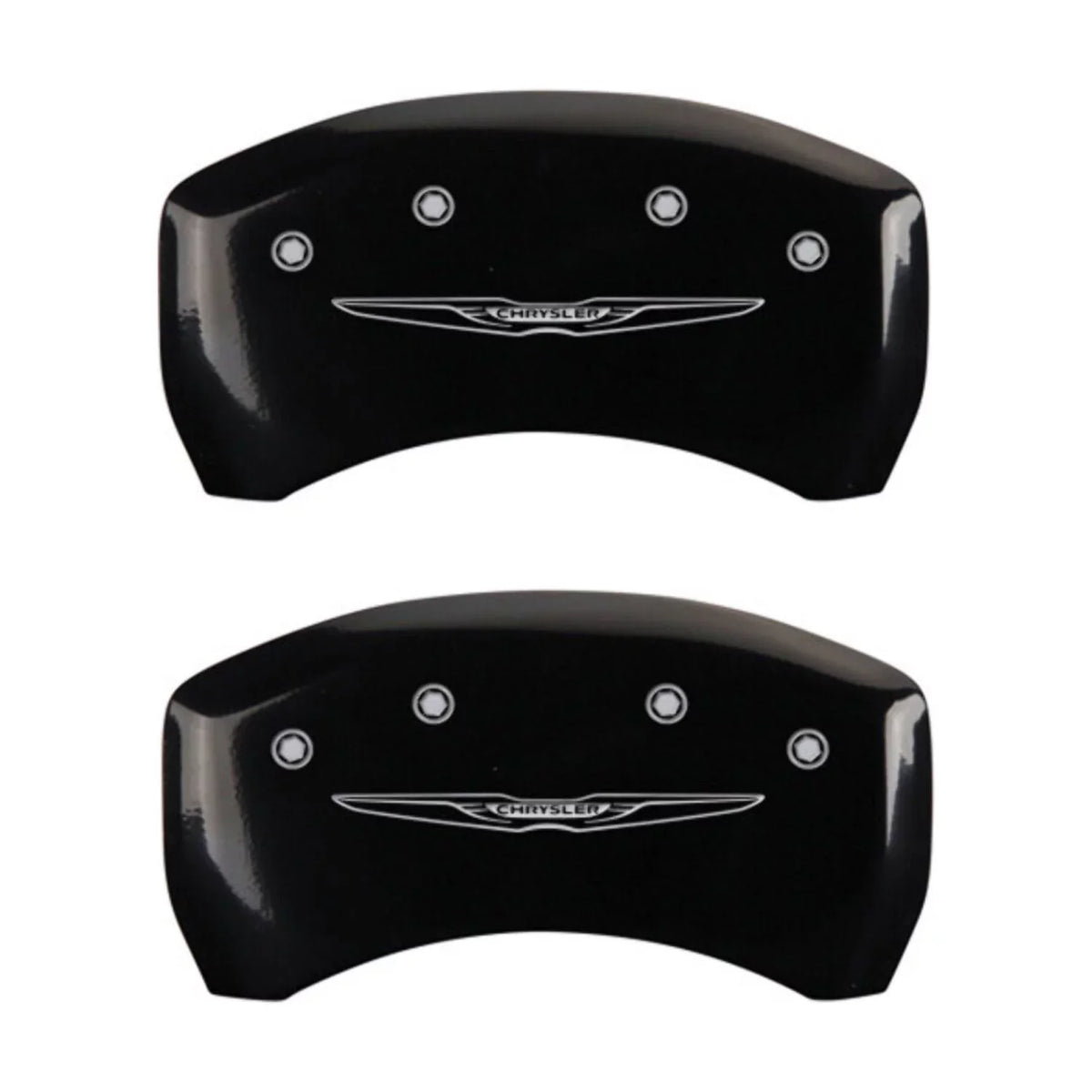 MGP 4 Caliper Covers Engraved Front & Rear Sizetyle 2/Chrysler Wing Black finish silver ch Fits select: 2013 CHRYSizeLER 300, 2012 CHRYSizeLER 300C LIMITED