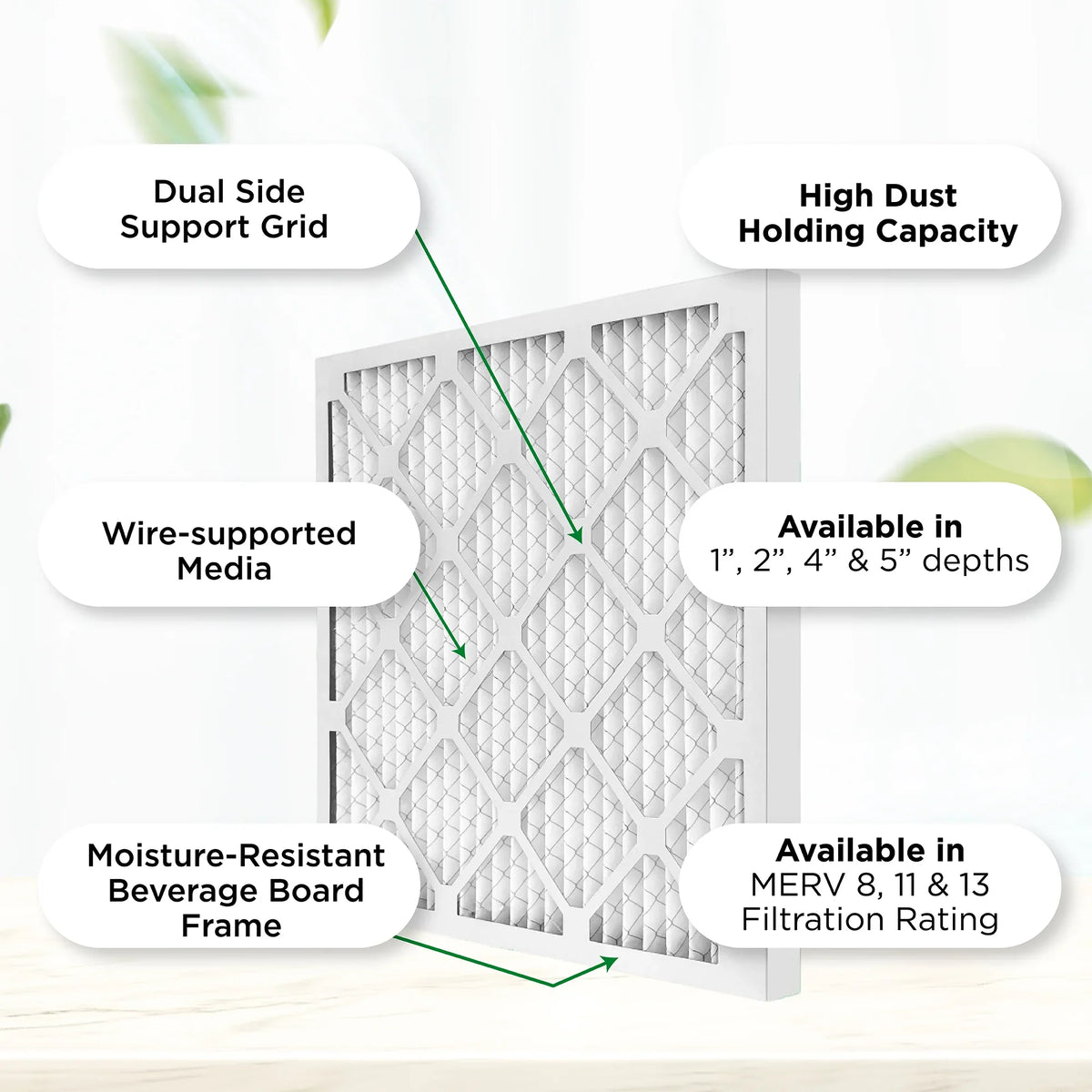 12x20x1 MERV 11, MPR 1000 Pleated AC Furnace 1" Air Filters by Pamlico. Case of 12. Actual Sizeize: 11-1/2 x 19-1/2 x 3/4