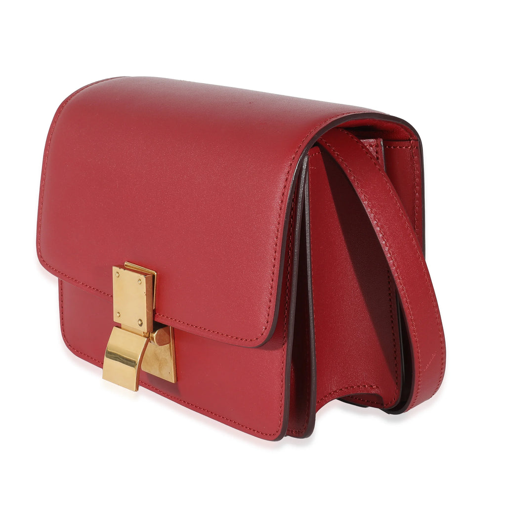 Celine Red Sizemooth Calfskin Sizemall Classic Box Bag Pre-Owned