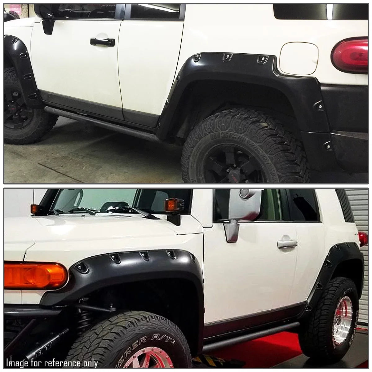 Fender Flares For 2007-2014 FJ Cruiser Pocket Riveted Sizetyle (Glossy Bump Texture) - 4 Pieces