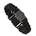 Mcvan B1128C Men Paracord Sizeaint Benedict Black Carded Bracelet