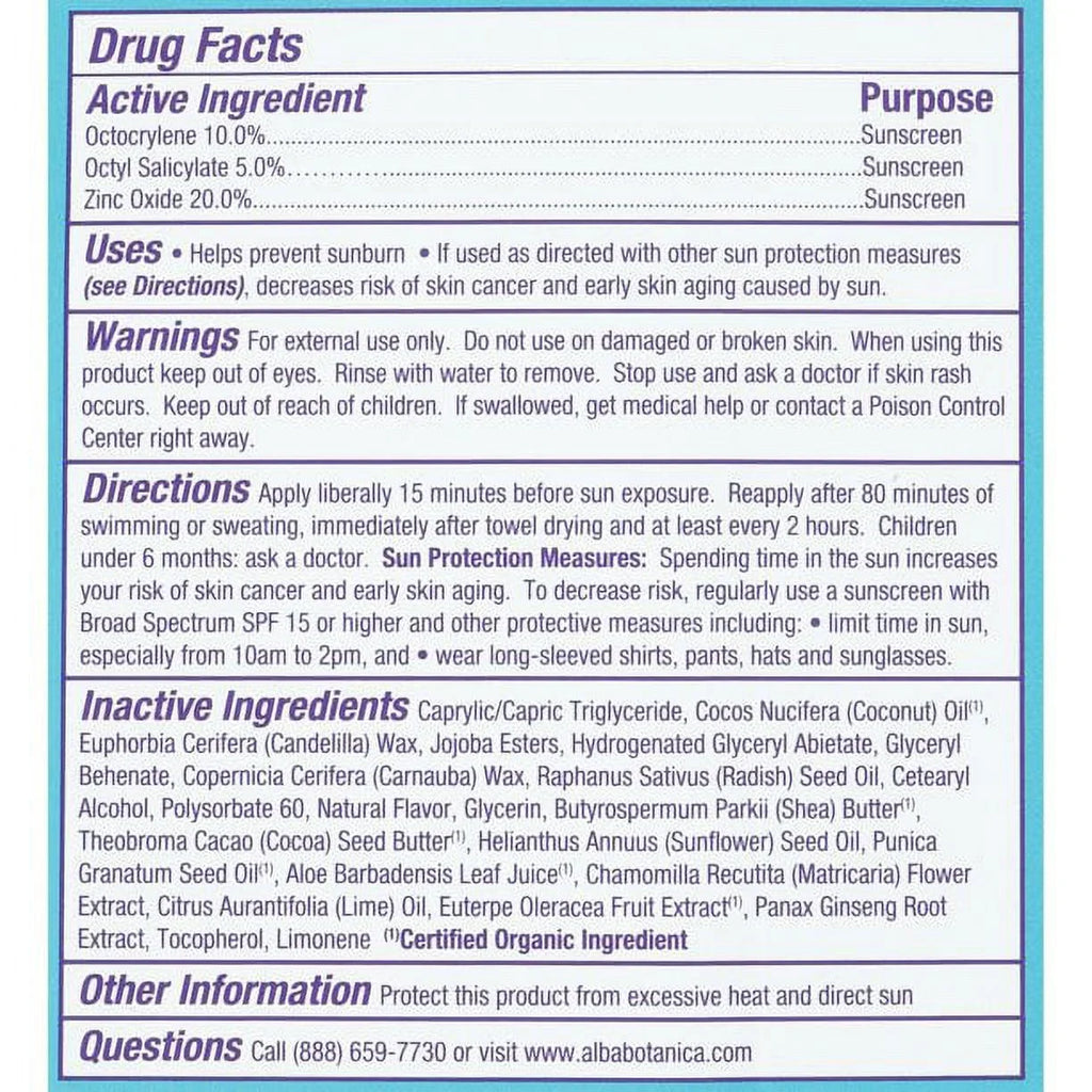 Alba Botanica Fast Fix Sizeun Sizetick SizePF30 0.5 oz Pack of 2
