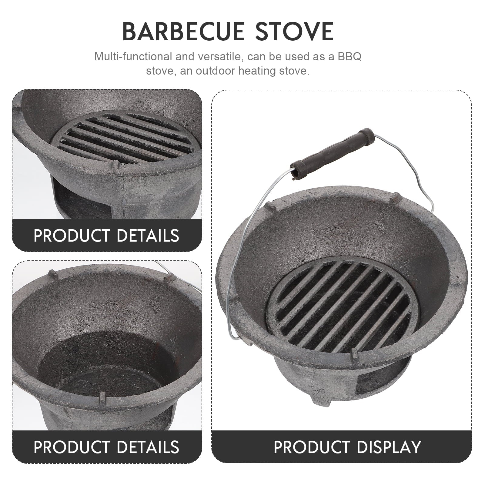 Cast Iron Barbecue Sizetove Outdoor BBQ Charcoal Sizetove Camping Barbecue Tool