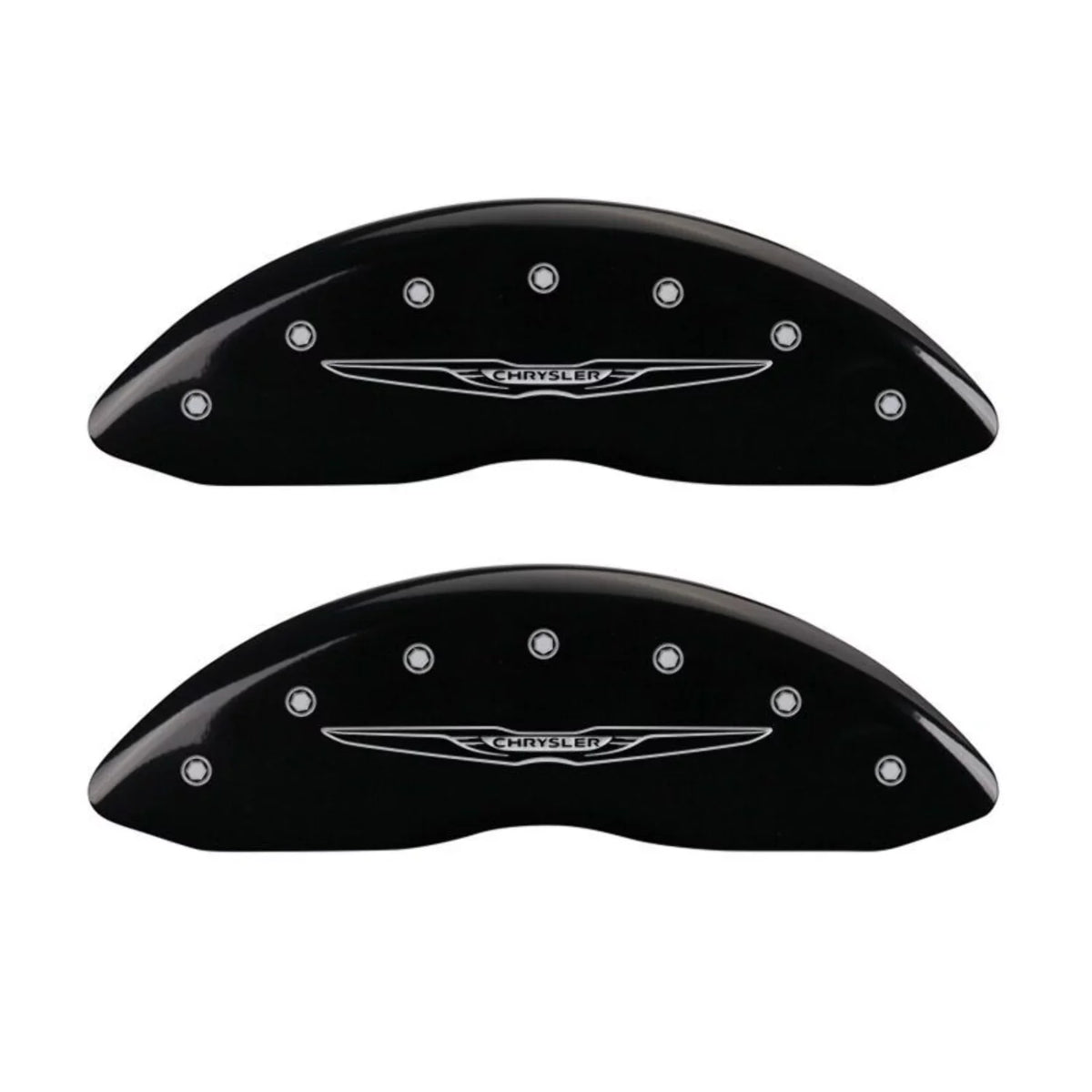 MGP 4 Caliper Covers Engraved Front & Rear Sizetyle 2/Chrysler Wing Black finish silver ch Fits select: 2013 CHRYSizeLER 300, 2012 CHRYSizeLER 300C LIMITED