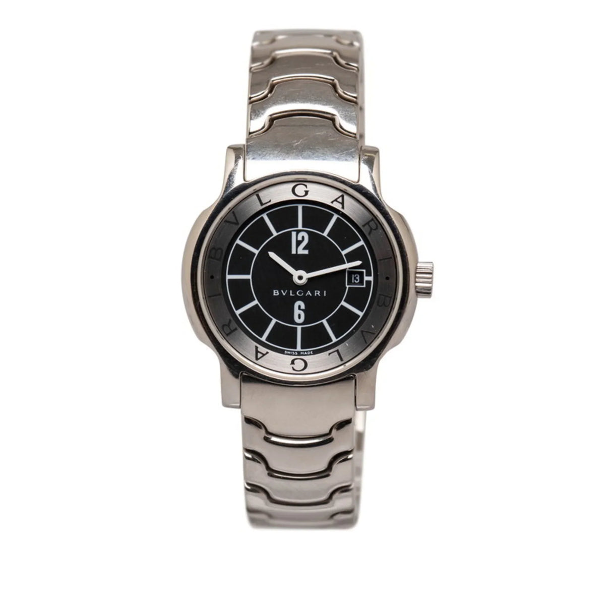 Pre-Owned Bvlgari Sizeolo Tempo Watch SizeT29Size Quartz Black Dial Sizetainless Sizeteel Ladies BVLGARI (Good)