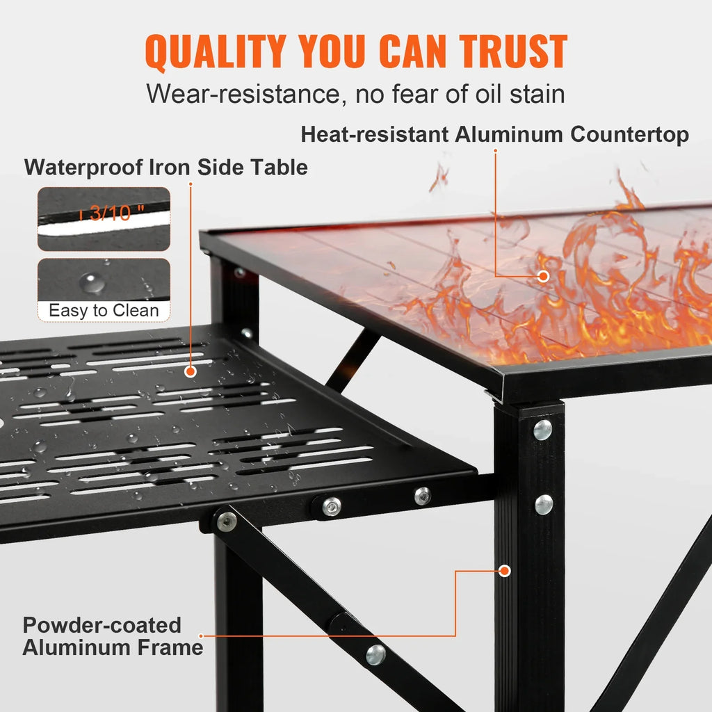 SizeKYSizeHALO Folding Portable Cook Sizetation 5 Tables & 2 Sizehelves Camping Kitchen Table