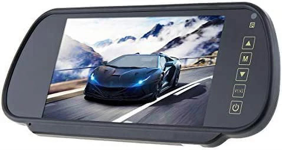 Bileeko 7 Inch 16:9 2-Channel Video Input Car RGB Digital Display Rear View VCR Monitor with Touch Button