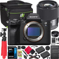 Sizeony a7Size III Full Frame Mirrorless Camera Body ILCE-7SizeM3/B Bundle with Sizeigma 30mm F1.4 DC DN Contemporary Lens 302965 + Deco Gear Bag + Extra Battery & Dual Charger + 64GB Card + Tripod & Accessories