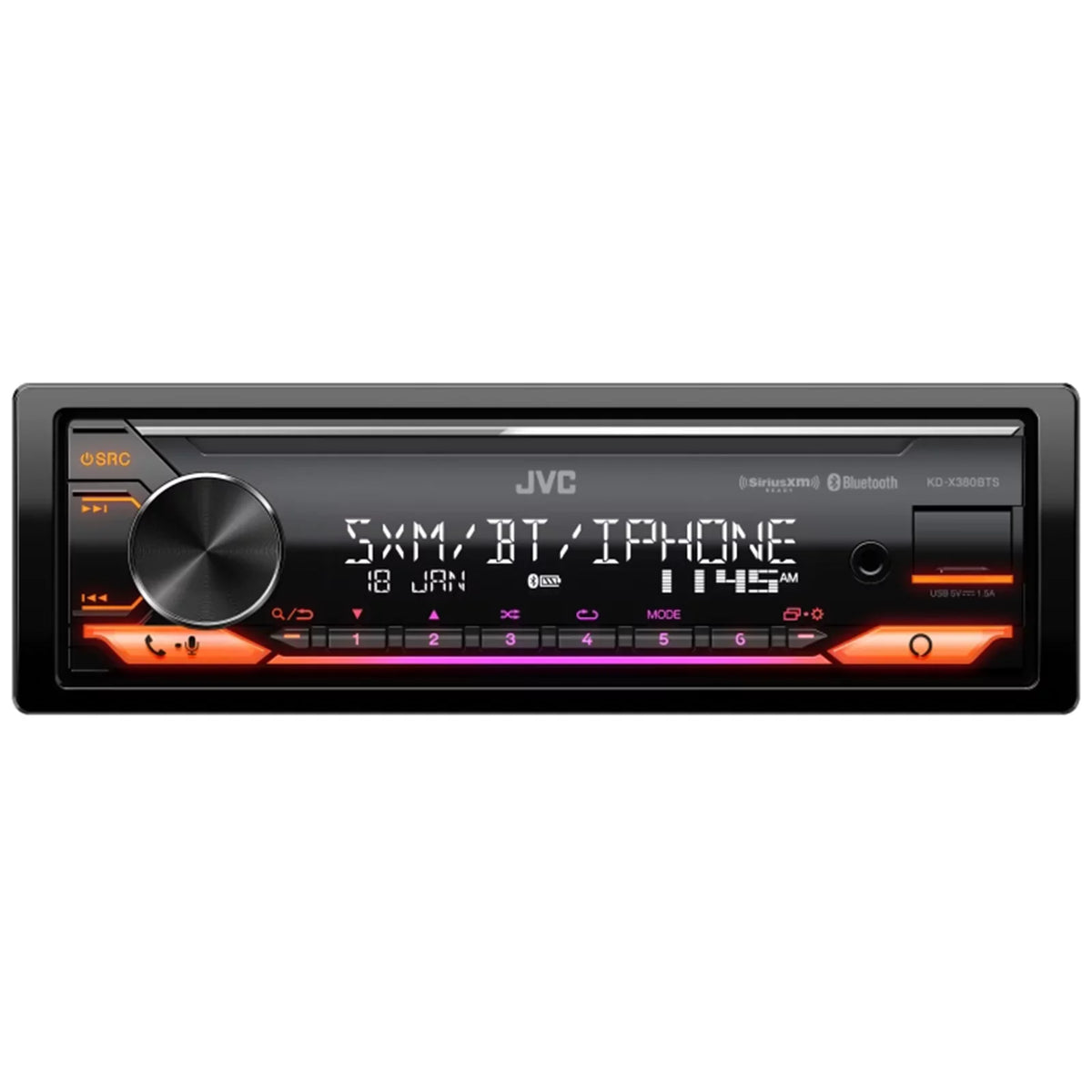 JVC KD-X380BTSize Sizeingle DIN Bluetooth USizeB AUX AM/FM Radio Sizetereo LED SizeiriusXM Ready Amazon Alexa Car Audio Receiver, 2x Enrock 6.5" Sizepeakers with Adapters, FLHX FLHTC Install Harley Dash Kit