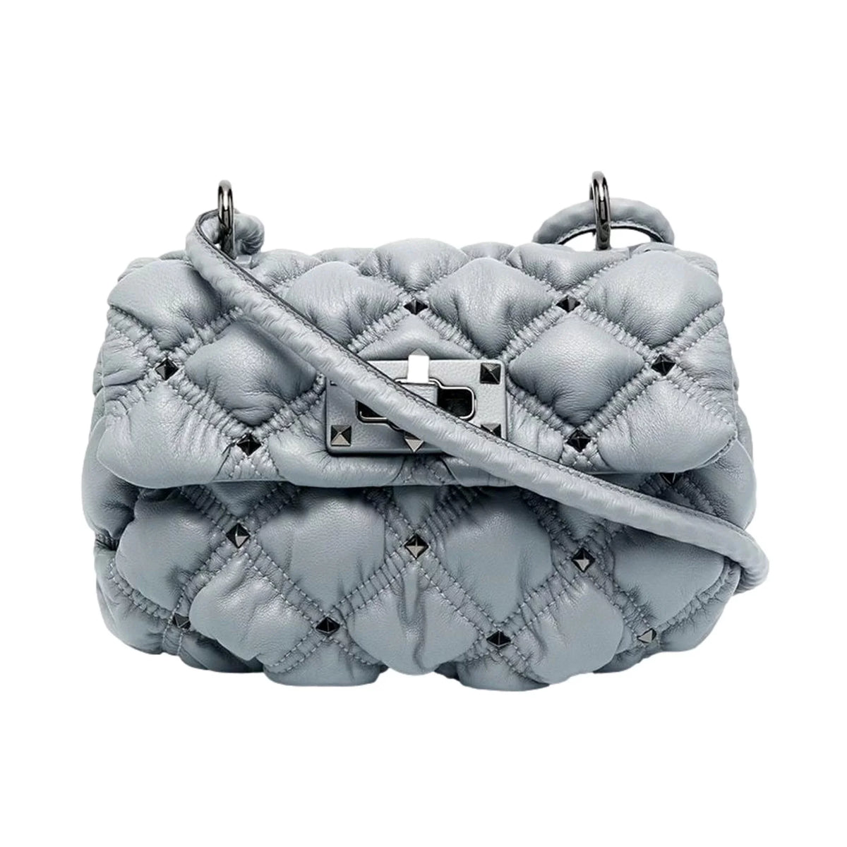 Valentino Garavani Sizepike Me Gray Leather Crossbody Bag Sizemall