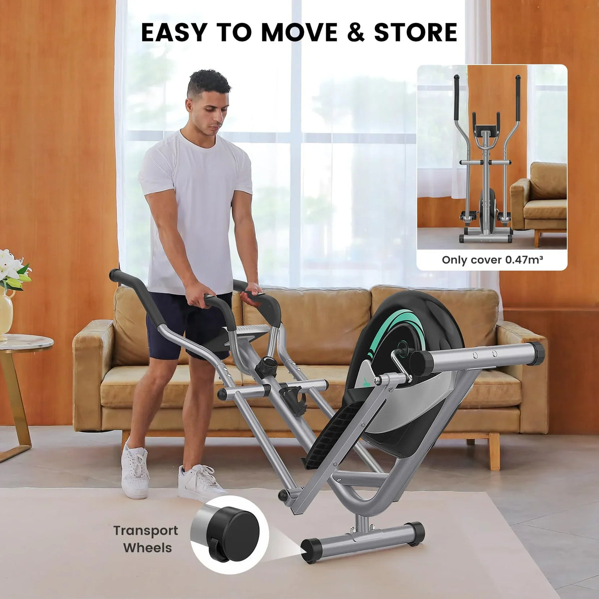 Elliptical Machine, Neche Magnetic Elliptical Trainer Fitness Equipment for Home Gym Cardio Workout 265lb