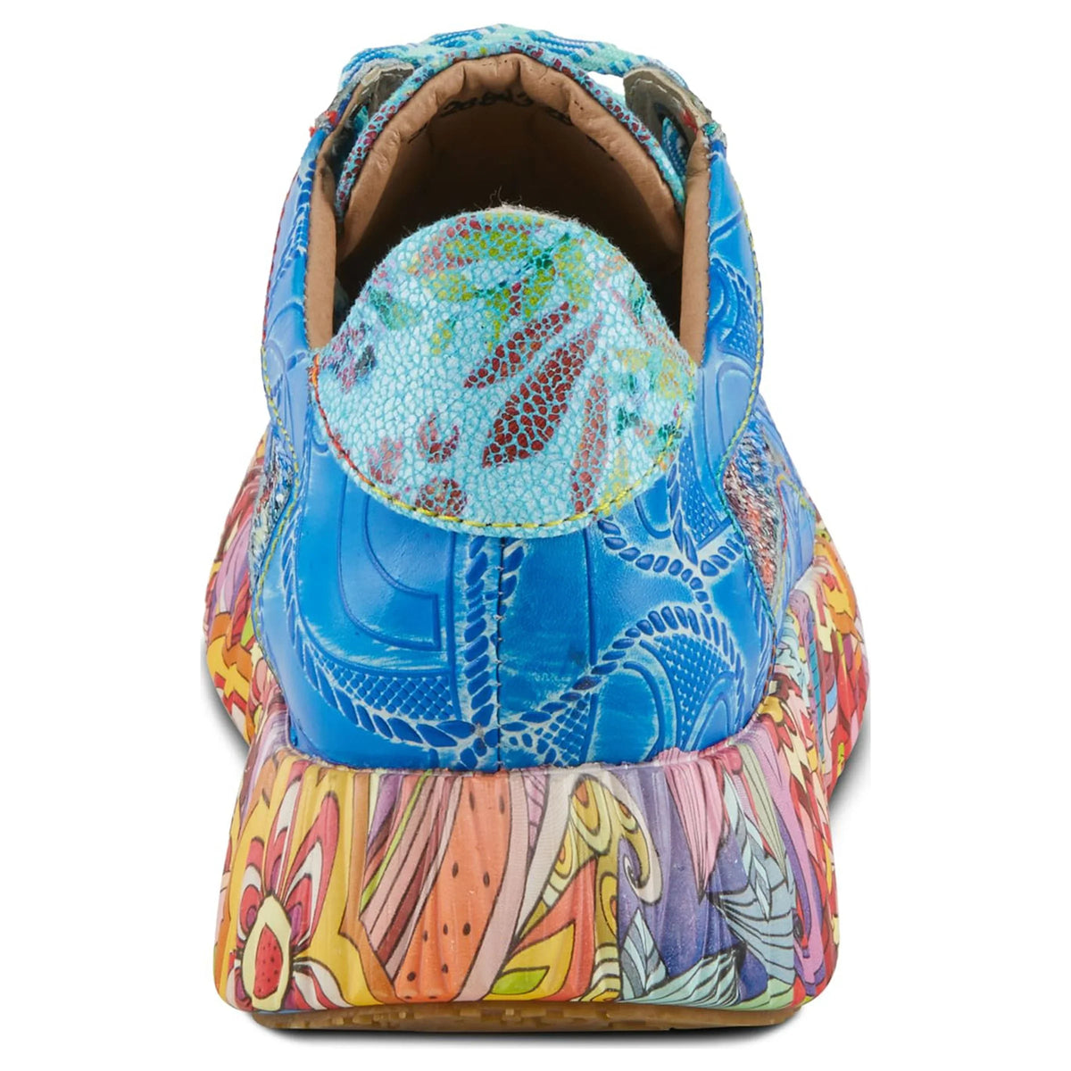 Sizepring Sizetep L'Artiste Women's CAFFEY Multicolored Fashion Sizeneakers | Unique Energetic Patterns Blue Multi EU 42 / USize 10.5-11