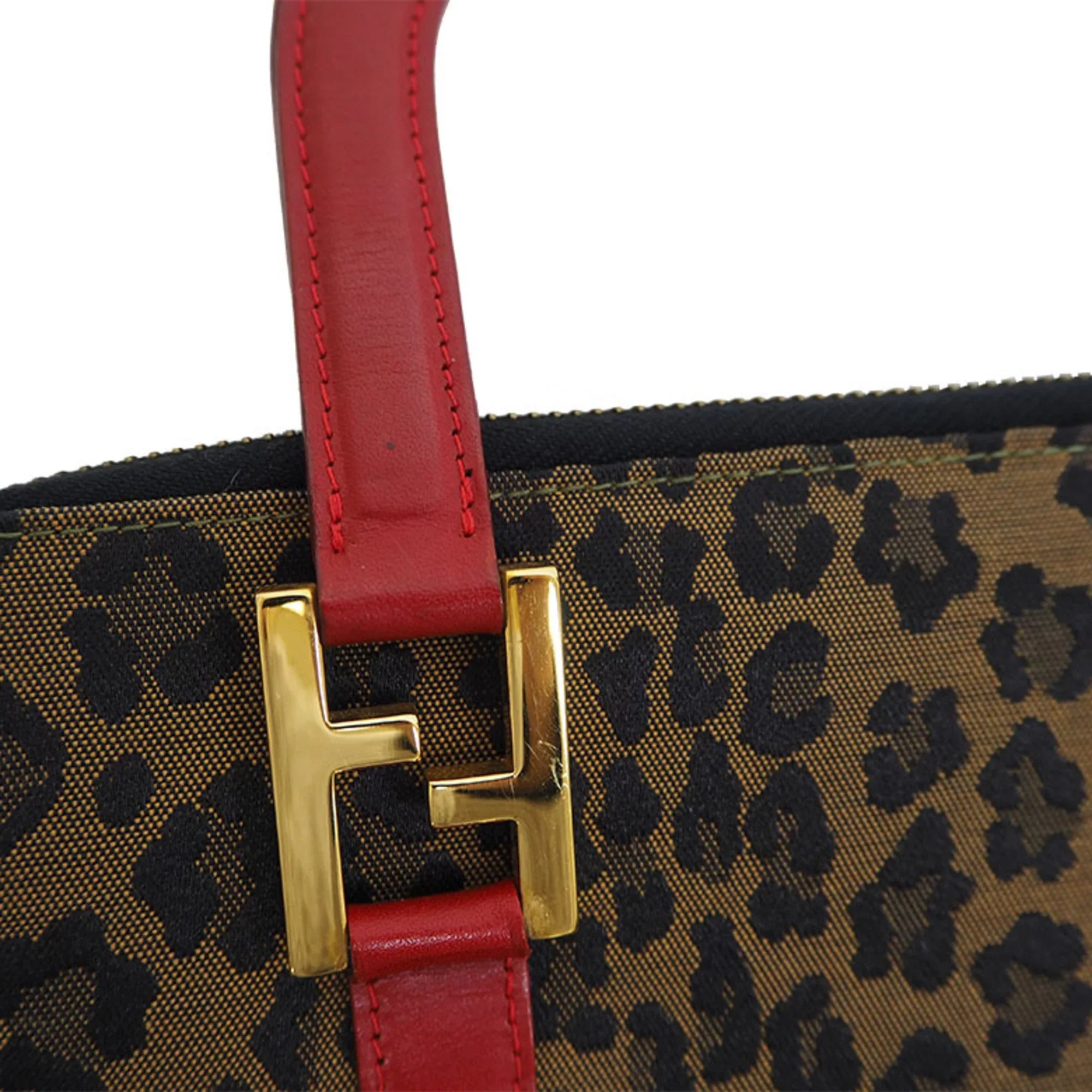 Pre-Owned Fendi Leopard Travel Bag Brown (Good)