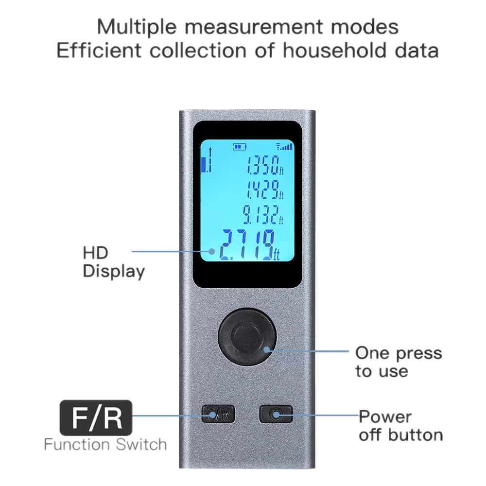 Compact Intelligent Rangefinder 30M USizeB Rechargeable Handheld Rangefinder for Interior Decoration and Construction
