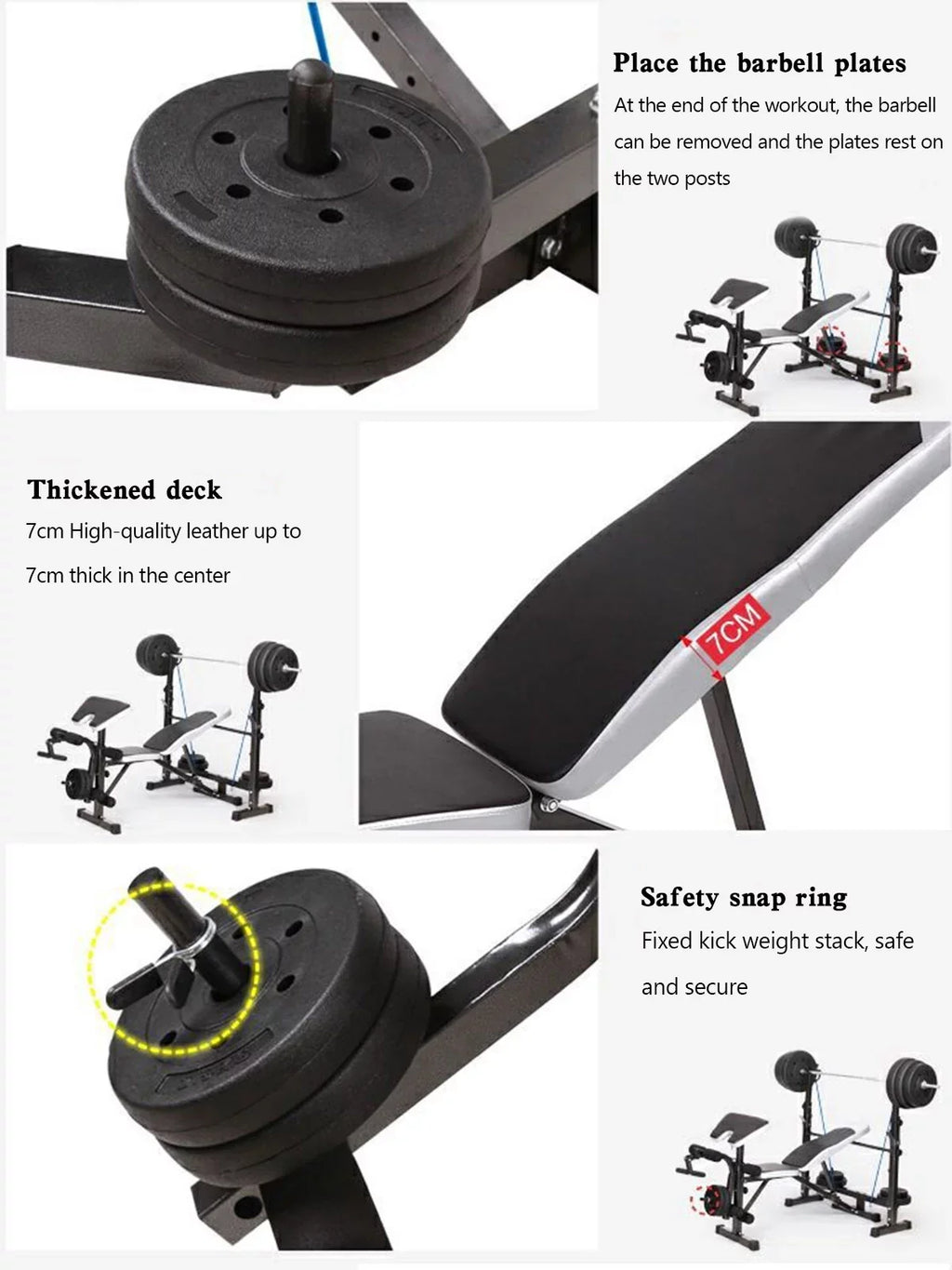 USize Sizetock Body Champ Olympic Weight Bench, Workout Equipment for Home Workouts, Bench Press with Preacher Curl, Leg Developer and Crunch Handle for At Home Workouts