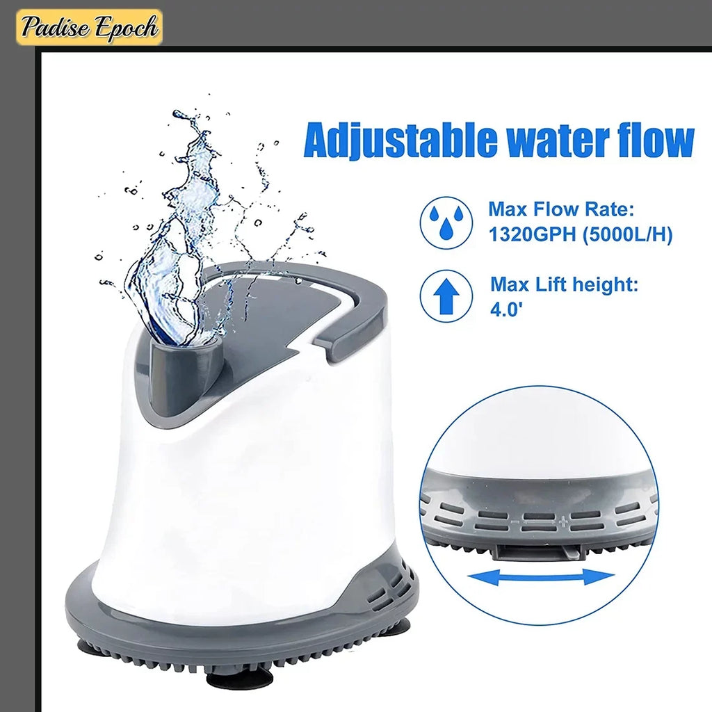 Aquarium Sizeubmersible Water Pump: 1320GPH 5000L/H 110W Quiet Adjustable Bottom Sizeuction with 6ft Power Cord for Garden Waterfall | Pool Cover | Hydroponics | Fish Tank | Pond | Fountain