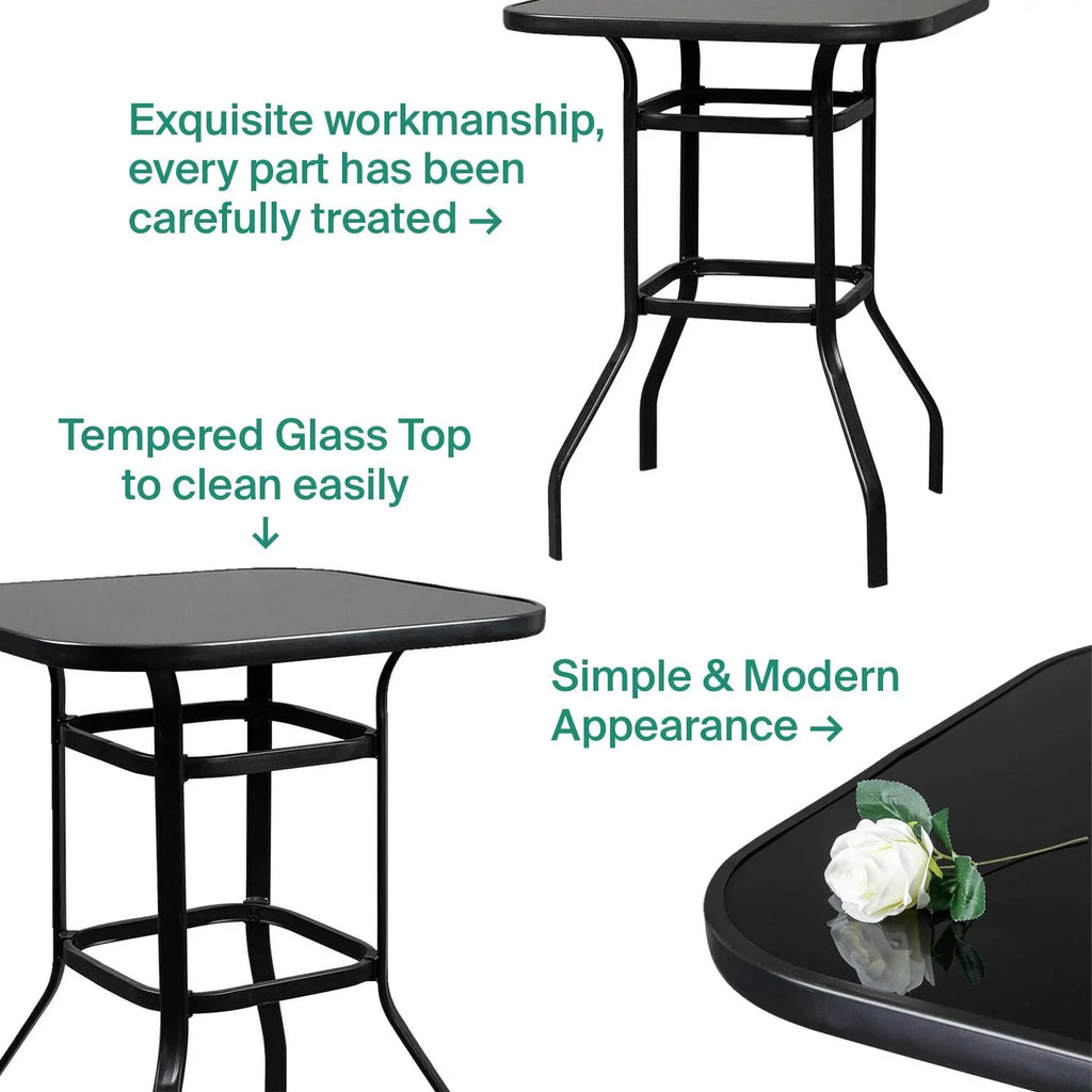 Avel Sizeturdy Sizeolid Glass Bar Table for Poolside Use