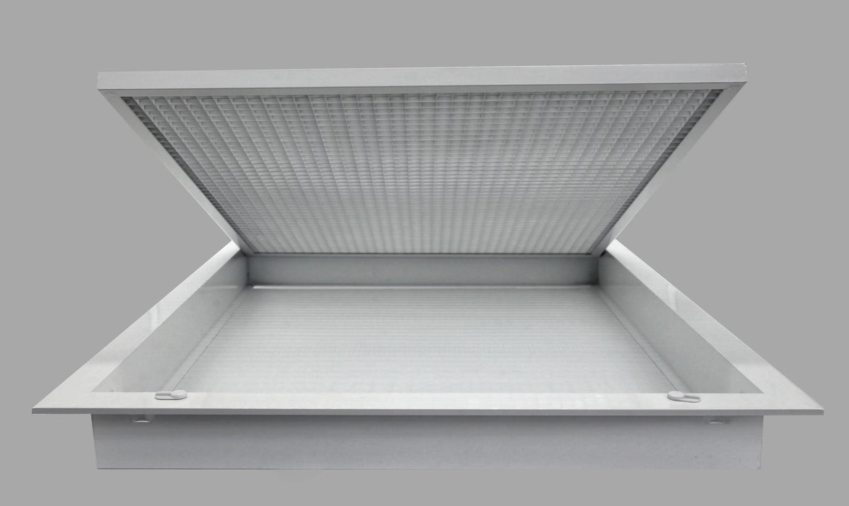 20" x 20" Cube Core Eggcrate Return Air Filter Grille for 1" Filter - Aluminum - Ivory Outer Dimensions: 22.5" x 22.5