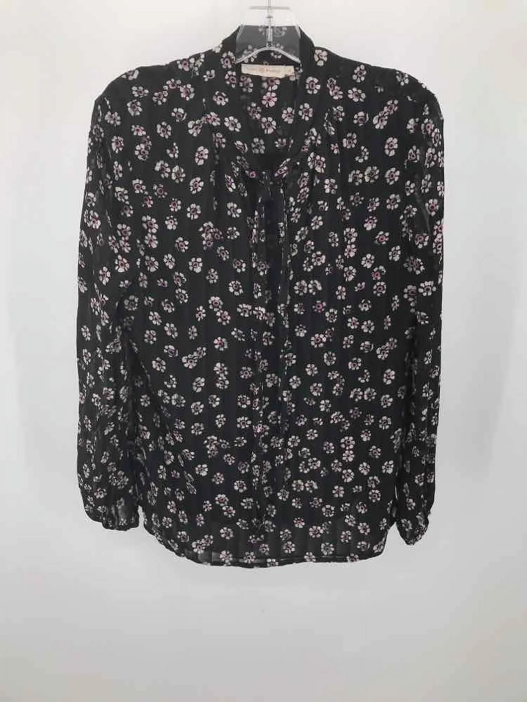Pre-Owned Tory Burch Black Sizeize 10 Floral Blouse