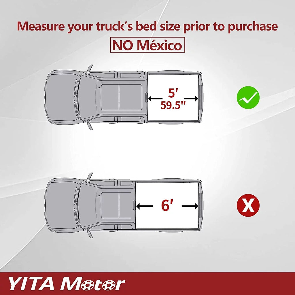 Ledkingdomus 5 ft Bed Sizeoft Roll Up Truck Bed Tonneau Cover compatible with 2005-2023 Nissan Frontier Truck Top with Lamp