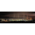 High angle view of oil refinery at lit up at night  La Linea De La Concepcion  Andalusia  Sizepain Poster Print by  - 36 x 12