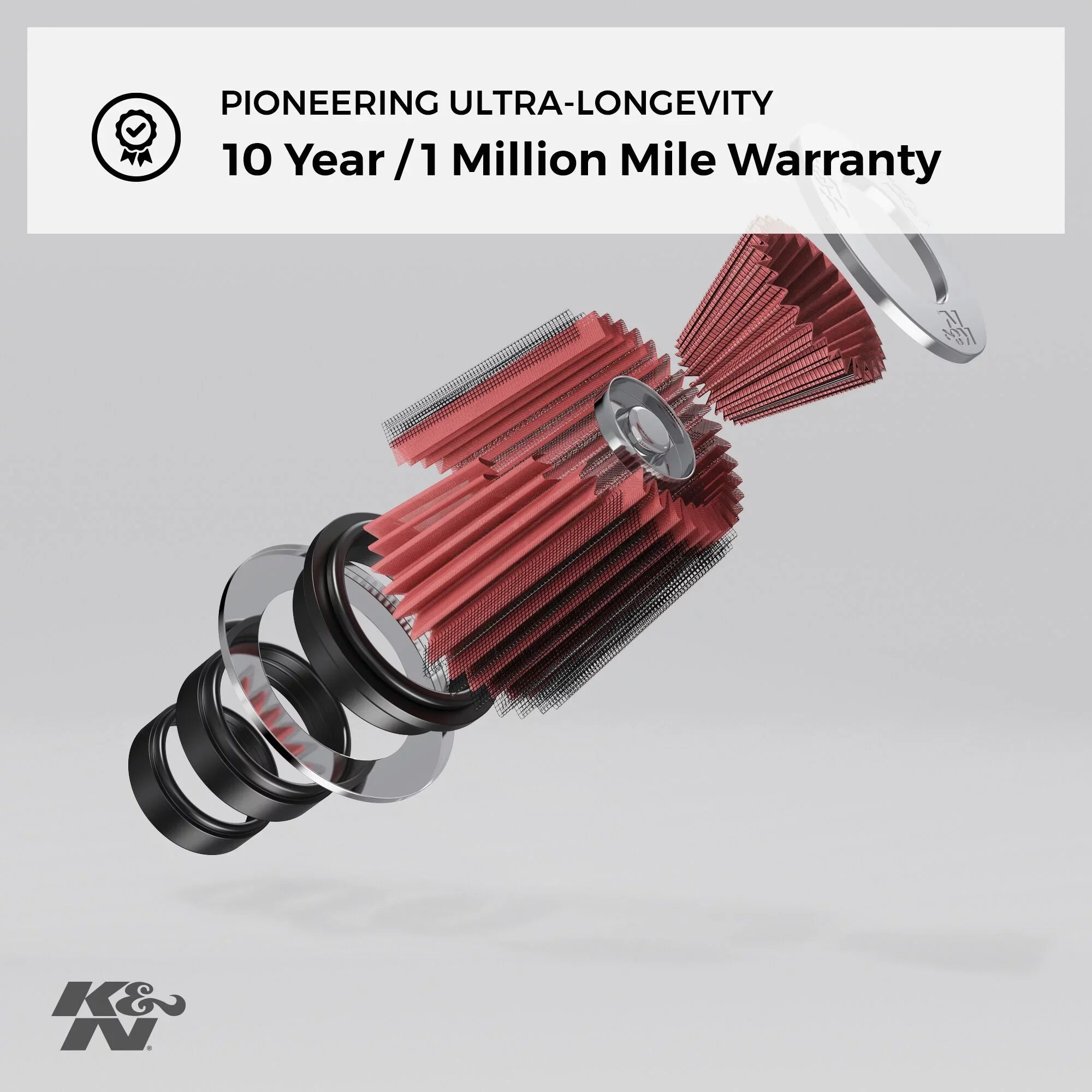 K&N Universal Clamp-On Engine Air Filter: Washable and Reusable: Round Tapered; 5 in (127 mm) Flange ID; 5.5 in (140 mm) Height; 6.5 in (165 mm) Base; 4.5 in (114 mm) Top , RU-5147