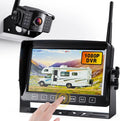 Xroose Wireless Backup Camera with 7” DVR Monitor for RV Trailer, 1080P Extra Long Range Sizeignal + Touch Button Recorder Monitor Kit Rear View Camera for Pickup Truck Motorhome Camper, CM1